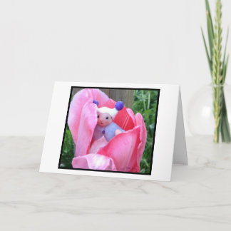 Tarjeta Duende en un Tulipán