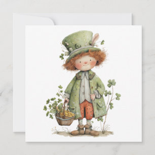 Tarjeta Duende Encantador Feliz Día de San Patricio