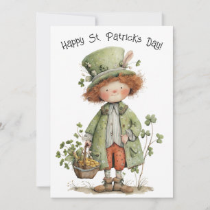 Tarjeta Duende Encantador Feliz Día de San Patricio