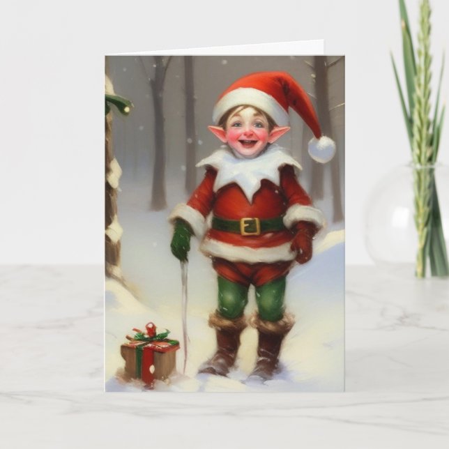 Tarjeta Duende Felices Fiestas (Anverso)