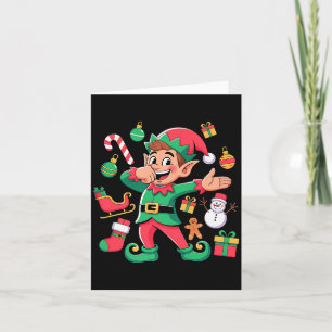 Tarjeta Duende haciendo Dabbing Papá Noel Trineo Muñeco de