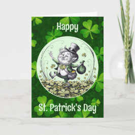 Tarjeta Duende Irlandés Afortunado