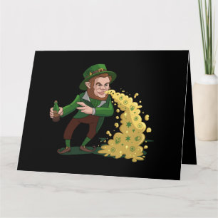 Tarjeta Duende irlandés lanzando galletas de la suerte div