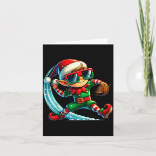 Tarjeta Duende jugando béisbol como maestro niños adolesce