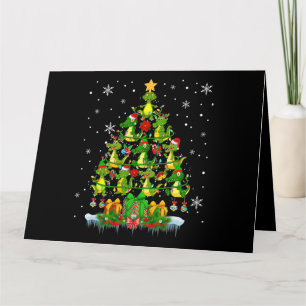 Tarjeta Duende Reno de Santa Caimanes Árbol de Navidad Luz