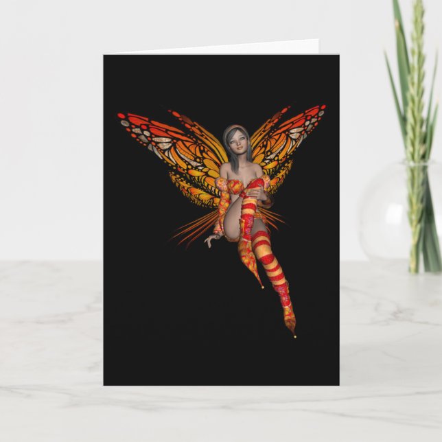 Tarjeta Duendecillo anaranjado de la mariposa de monarca (Anverso)