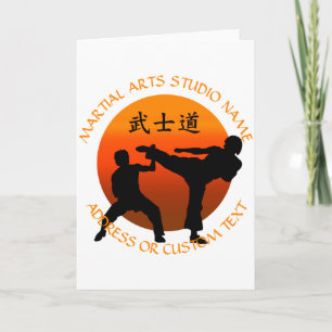 Tarjeta Dueño de estudio de artes marciales karate taekwon