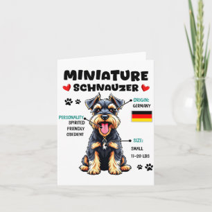 Tarjeta Dueño de Miniature Schnauzer Divertido Amante de M