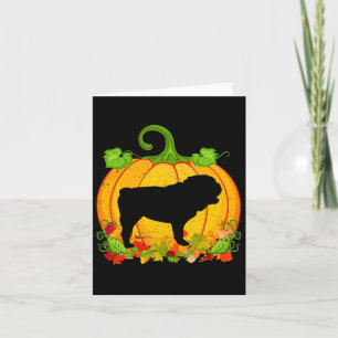 Tarjeta Dueño de perro Bulldog inglés disfraz de Halloween