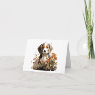 Tarjeta Dulce acuarela Beagle Puppy Dog BLANK