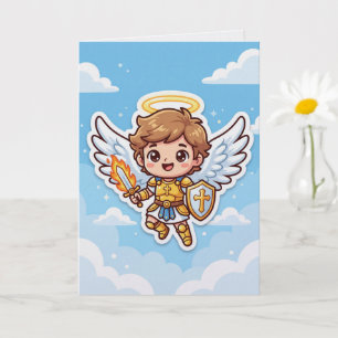 Tarjeta Dulce Arcángel Miguel Dibujo Animado Ángel Cristia