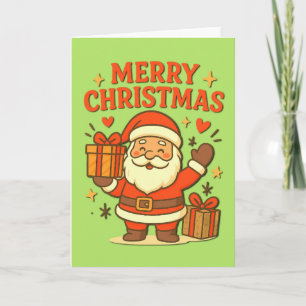 Tarjeta Dulce arte de Navidad de Papá Noel – Feliz Navidad