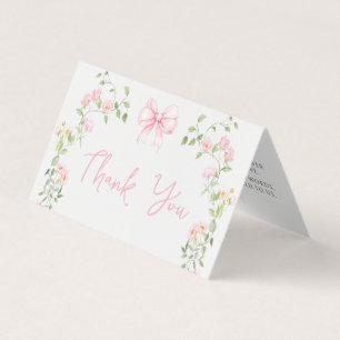 Tarjeta Dulce Baby Shower Floral Rosa Foldable Gracias
