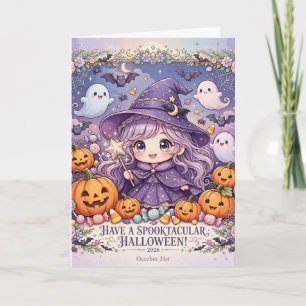 Tarjeta Dulce Bruja Kawaii Espeluznante Temporada 2026 Hal