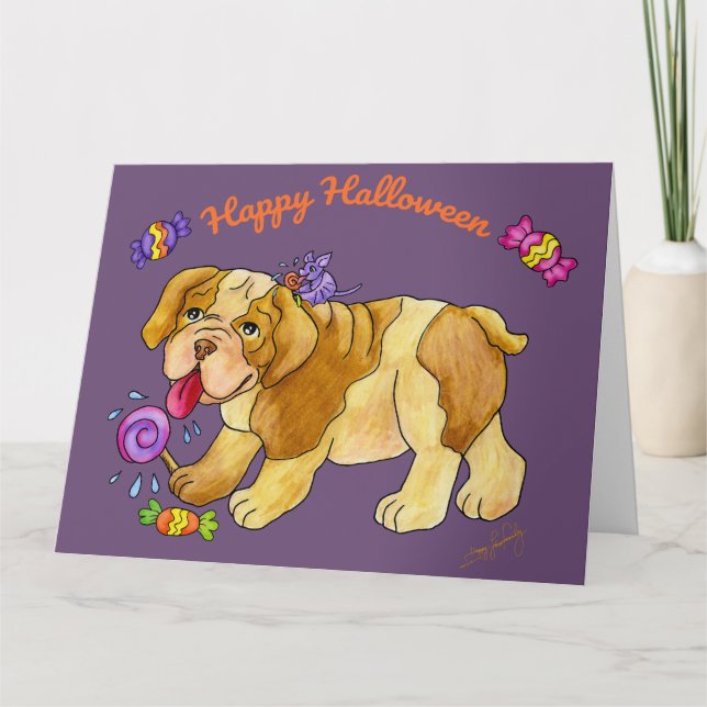 Tarjeta Dulce Cachorro de Halloween (Anverso)