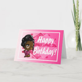 Tarjeta Dulce Chica afroamericana cumpleaños