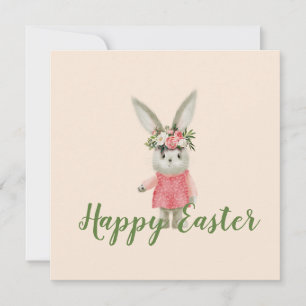 Tarjeta Dulce Chica Bunny Easter Flat