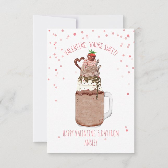 Tarjeta Dulce chocolate Milkshake Classroom Valentine (Anverso)