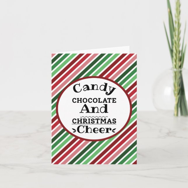 Tarjeta Dulce Chocolate y Alegría de Navidad (Anverso)