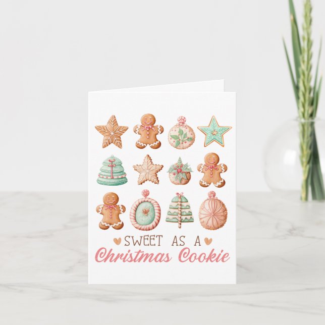 Tarjeta Dulce como Navidad Cookie Blank saludo (Anverso)