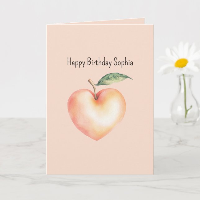 Tarjeta Dulce como un Cumpleaños de Corazón de Melocotón (Planta pequeña)