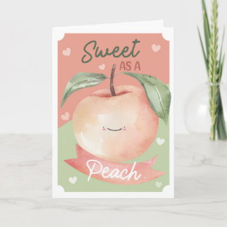 Tarjeta Dulce como un Melocotón Adorable Valentín de Acuar