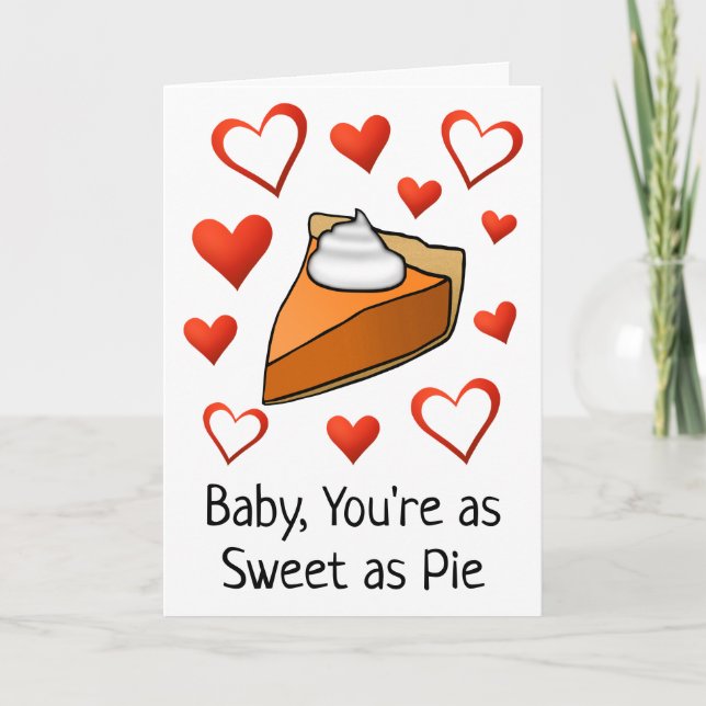 Tarjeta Dulce como un pie gracioso Día de San Valentín (Anverso)