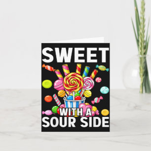 Tarjeta Dulce Con Un Lado Agrio Divertido Parche De Carame