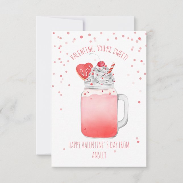 Tarjeta Dulce Cookie Milkshake Classroom Valentine (Anverso)