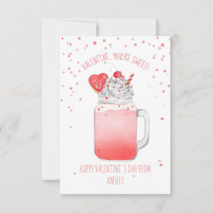 Tarjeta Dulce Cookie Milkshake Classroom Valentine