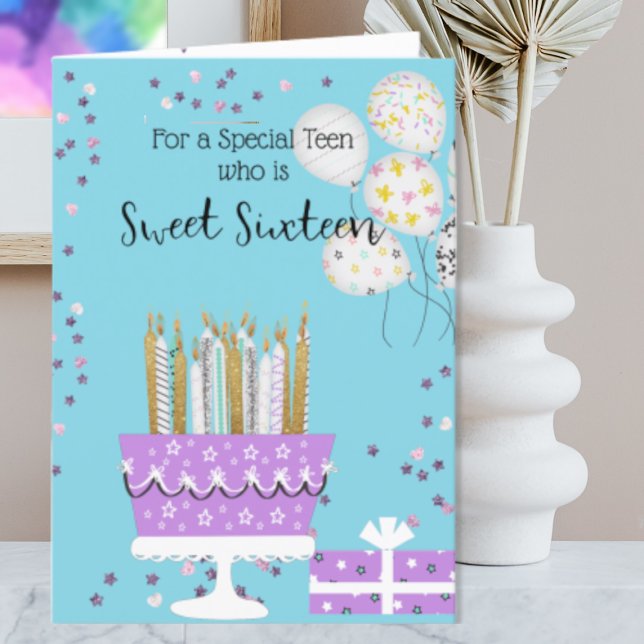 Tarjeta Dulce cumpleaños 16 pasteles y velas (Subido por el creador)
