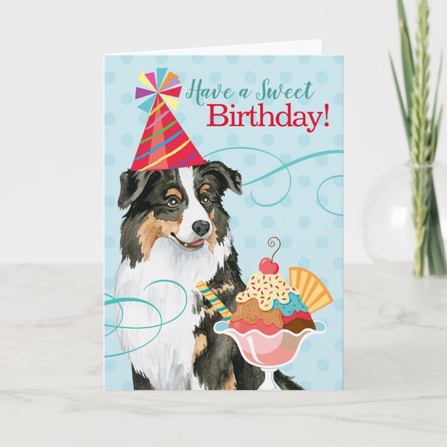 Tarjeta Dulce cumpleaños Aussie (Anverso)