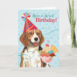 Tarjeta Dulce cumpleaños Beagle