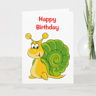 Tarjeta Dulce cumpleaños de caracol sonriente