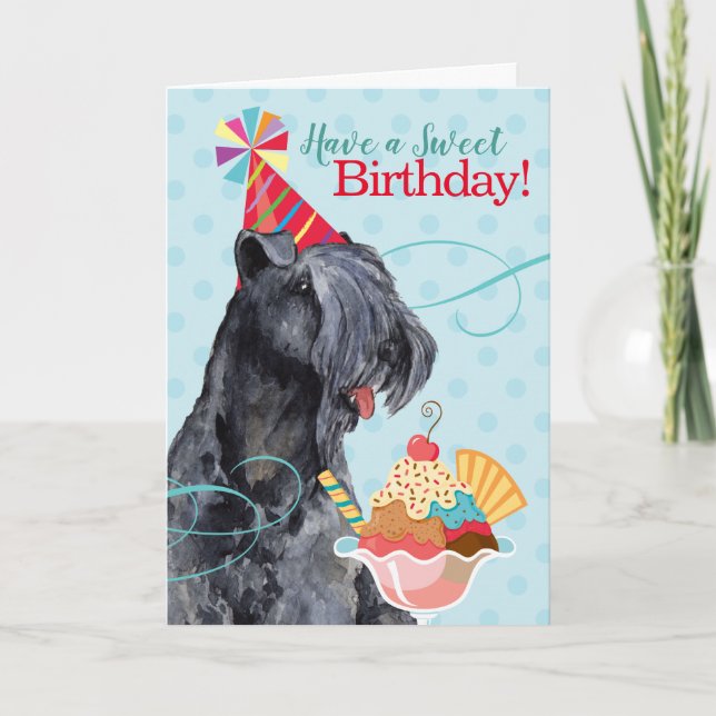 Tarjeta Dulce cumpleaños Kerry Blue Terrier (Anverso)