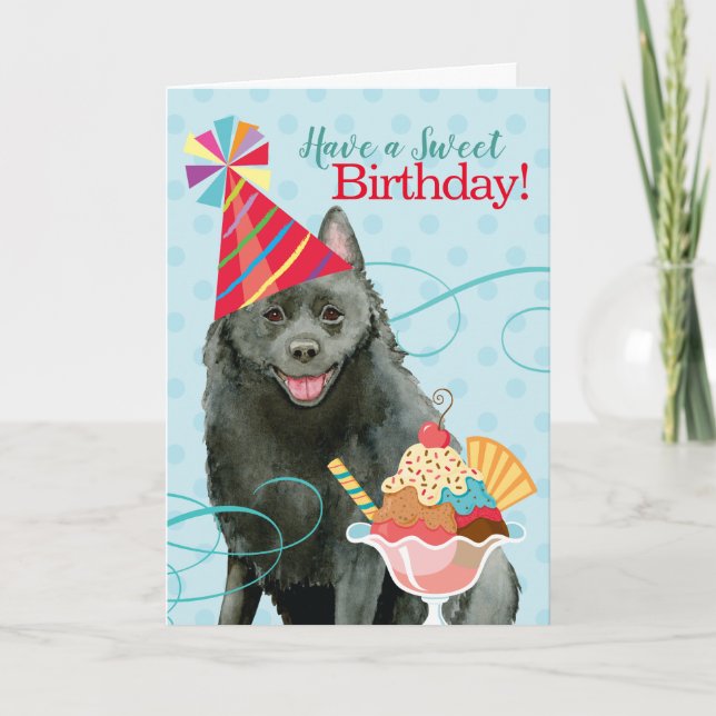 Tarjeta Dulce cumpleaños Schipperke (Anverso)
