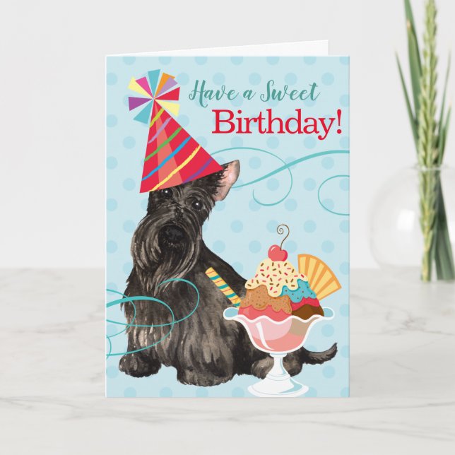 Tarjeta Dulce cumpleaños Scottish Terrier (Anverso)