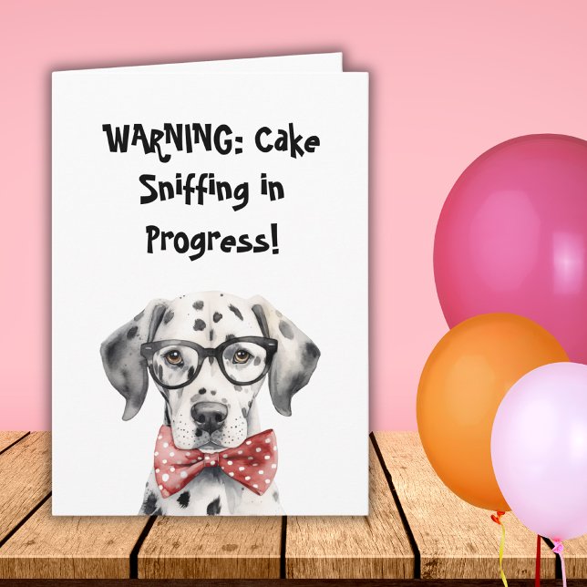 Tarjeta Dulce dálmata divertido asomándose Cumpleaños Dobl (Subido por el creador)