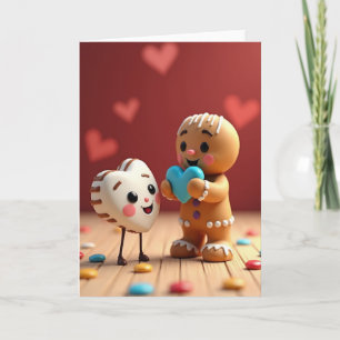 Tarjeta Dulce de Amor de Pan de Jengibre