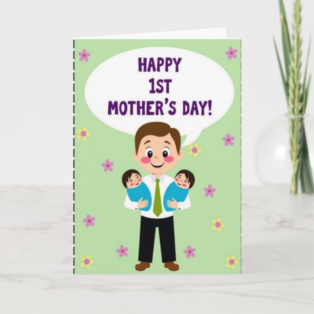 Tarjeta dulce de bebés para el Día del Padre (Anverso)