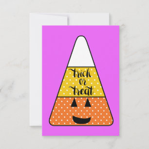 Tarjeta Dulce de Calabaza Morado Truco o Trato Halloween