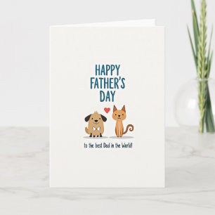 Tarjeta dulce de Día del Padre para amigos animale