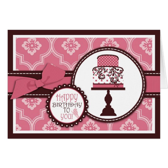 Tarjeta dulce de la torta (Anverso (Horizontal))