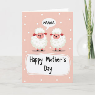 Tarjeta dulce de ovejas para el día de la madre