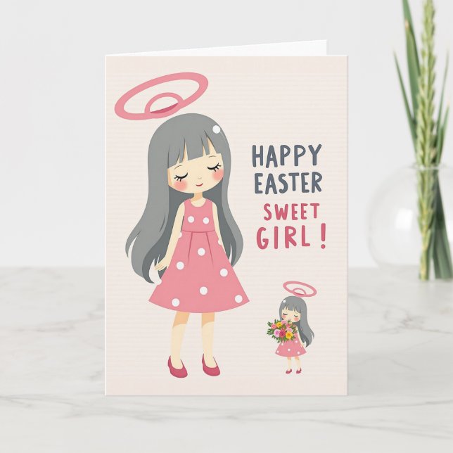 Tarjeta dulce de Pascua para niña (Anverso)