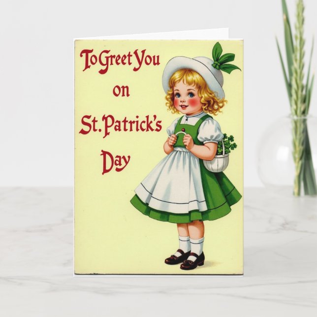 Tarjeta dulce de San Patricio para niña (Anverso)