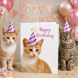 Tarjeta Dulce De Tu Gato Feliz Cumpleaños Saludo 