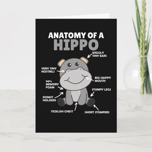 Tarjeta Dulce Declaración de Hippo Anatomía de un hipopóta (Anverso)