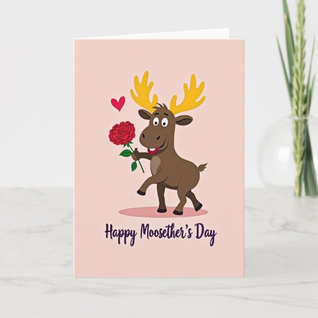 Tarjeta dulce del día de la madre de cuerno de ros (Anverso)