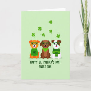 Tarjeta dulce del día de San Patricio para hijo fe
